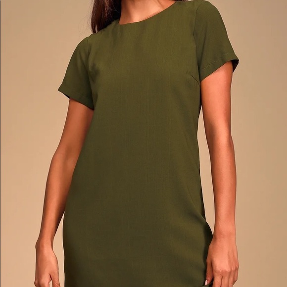 Lulu’s Shift Dress - Olive - Picture 1 of 3